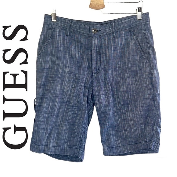 Guess Blue/White Designer Summer Boat Shorts Size 32 - Picture 1 of 15